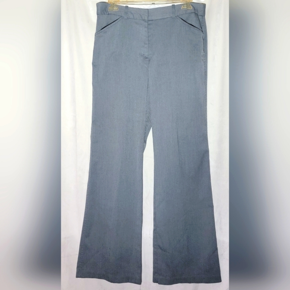 Worthington Dress Pants Women's Size 10 Gray Stretch Fabric Wide Leg Flare